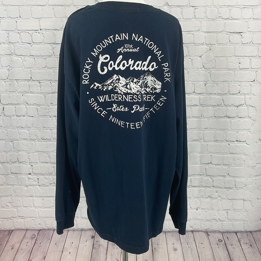 Oversized XL Rocky Mountain National Park Estes Park CO Graphic Long Sleeve Top